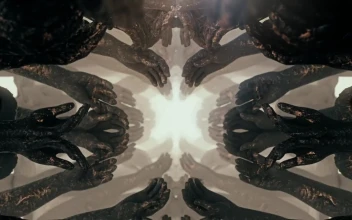 Free Stock Video Tunnel Of Stone Hands Statues