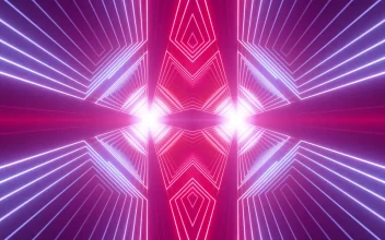 Free Stock Video Tunnel Of Pink And Blue Neon Light Rectangles