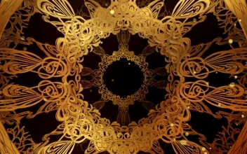 Free Stock Video Tunnel Of Elegant Computer Made Gold Hoops
