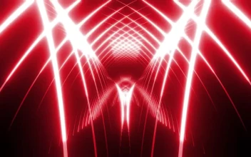 Free Stock Video Tunnel Of Curved Lines Of Red Light