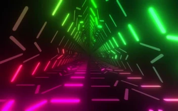 Free Stock Video Triangular Passageway With Light Lines Of Colors