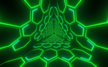 Free Stock Video Triangular Passage With Green Light Lines