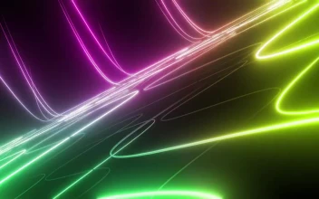 Free Stock Video Traversing A Surface Of Curved Lines Of Colored Light