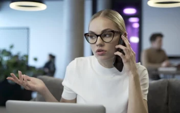 Free Stock Video Young Woman With Glasses Talking On The Phone