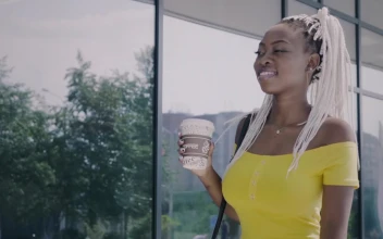 Free Stock Video Young Woman Walking And Drinking Coffee