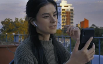 Free Stock Video Young Woman On A Terrace Having A Video Call