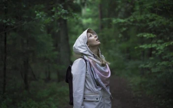 Free Stock Video Young Woman Looking Around In The Forest