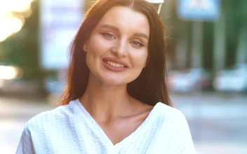 Free Stock Video Young Woman In The Street Smiling At The Camera