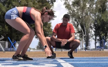 Free Stock Video Young Woman Getting Into Position For Sprinting