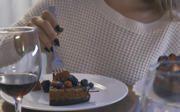 Free Stock Video Young Woman Eating Dessert At Christmas Dinner