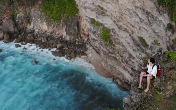 Free Stock Video Young Wanderlust Sees The Ocean From A Cliff