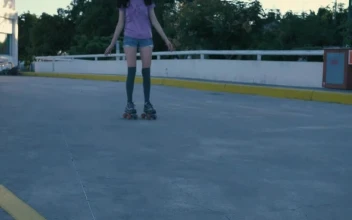 Free Stock Video Young Urban Woman Skating Slowly During Sunset