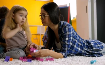 Free Stock Video Young Teacher Playing With Legos With Her Students