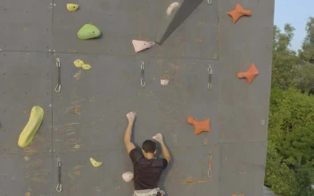 Free Stock Video Young Mountaineer Climbing A Large Wall For Mountaineering