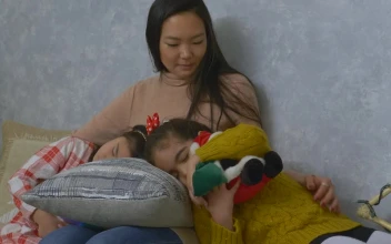 Free Stock Video Young Mother With Her Two Daughters On Christmas Day