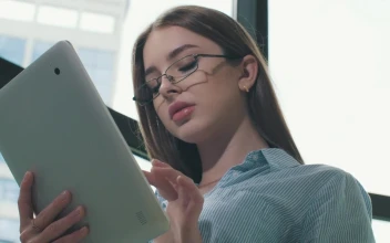 Free Stock Video Young Entrepreneur Works On Her Tablet