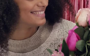 Free Stock Video Young Delighted Woman With Bouquet Of Flowers On Valentines Day