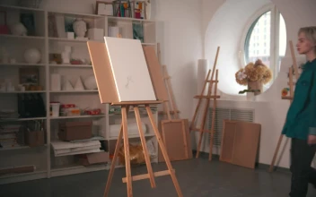 Free Stock Video Young Artist Drawing On Canvas At Her Workshop