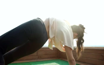Free Stock Video Yoga Girl Doing Poses On A Rooftop