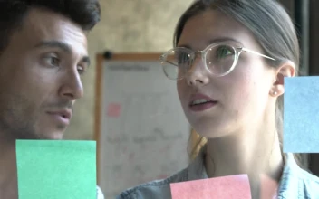 Free Stock Video Writing Notes On An Office Window