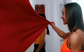 Free Stock Video Women Shaking Cloth For Aerial Yoga