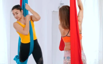 Free Stock Video Women Doing Aerial Dance With Fabrics