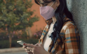 Free Stock Video Woman With Face Mask While Texting