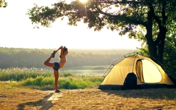 Free Stock Video Woman Stretching Her Body While Camping In Nature