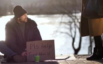 Free Stock Video Woman Sits Next To A Homeless Man And Shares Food