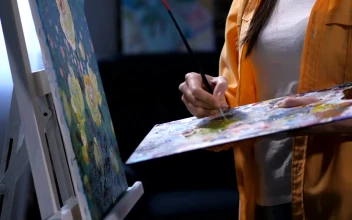 Free Stock Video Woman Painting A Picture With Brush Close Up