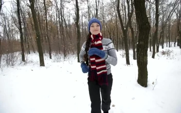 Free Stock Video Woman Exercising In The Forest In Winter