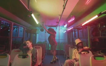 Free Stock Video Woman Dancing On A Bus At Night