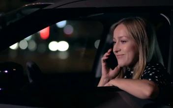 Free Stock Video Woman Answering A Call In Her Car At Night
