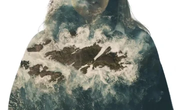 Free Stock Video Woman And Sea Waves Hitting A Cliff