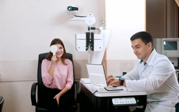 Free Stock Video Woman And An Ophthalmologist During An Eye Exam