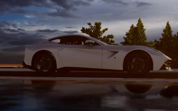 Free Stock Video White Sports Car In The Highway