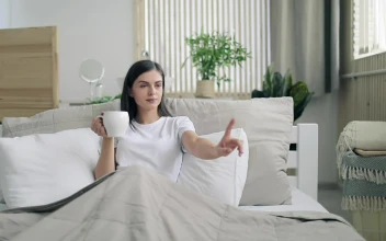Stock Footage Woman Browses Web On Futuristic Hologram Interface