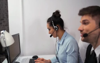Stock Footage Woman And Man Working At A Call Center