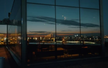Stock Footage Window Reflection Of An Aircraft Taking Off