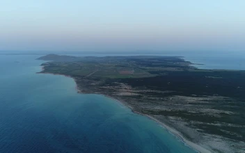 Stock Footage Wind Turbines On An Island