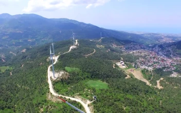 Stock Footage Wind Turbines In The Edge Of A City