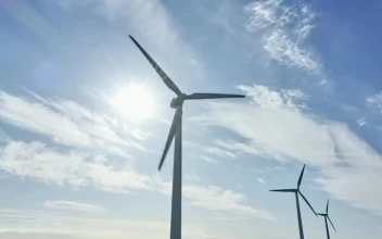 Stock Footage Wind Turbines And A Blue Sky
