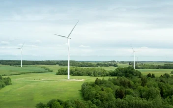 Stock Footage Wind Turbine Installations Across A Field