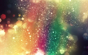 Stock Footage White Particles Moving On Multicolor Background