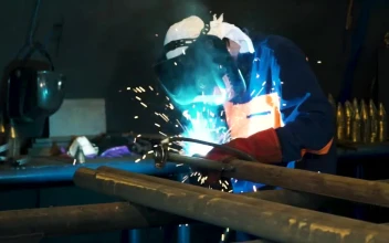 Stock Footage Welding By Hand In A Workshop