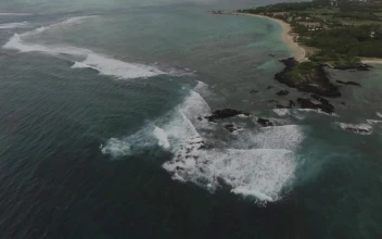 Stock Footage Waves Breaking Before Reaching The Beach