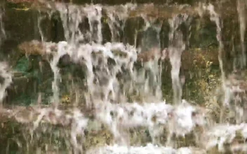 Stock Footage Waterfall On Stone Steps