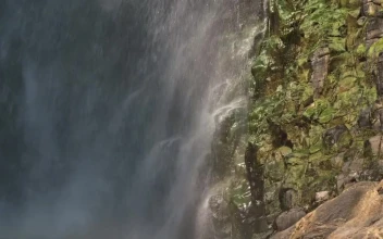 Stock Footage Waterfall And Rocks In Slow Motion