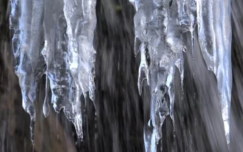 Stock Footage Waterfall And Ice Formations
