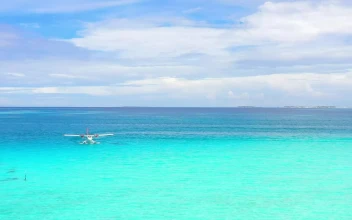Stock Footage Water Plane In A Paradise Sea